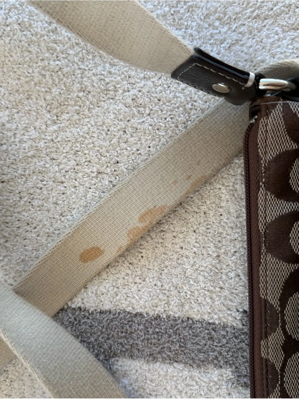 Coach Brown Signature Canvas Shoulder Bag